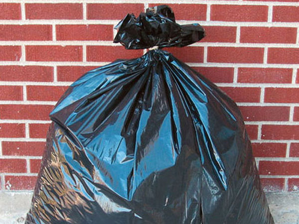 trash bag dropped off by brick wall in Sanilac County, MI and St. Clair County, MI