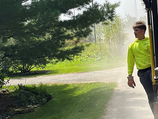 Trash thrower on side of truck in Sanilac County, MI and St. Clair County, MI